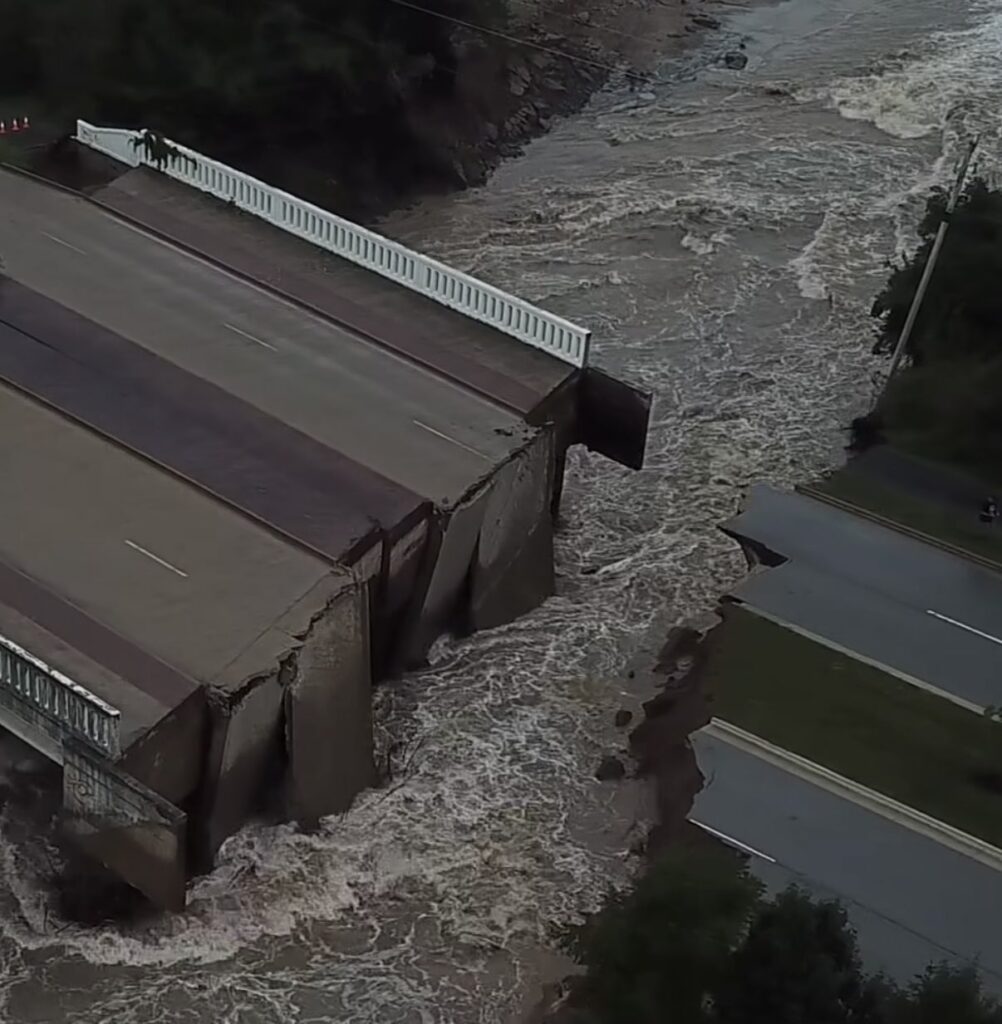 Bridge Collapse On Hazel Dell Parkway Close-up