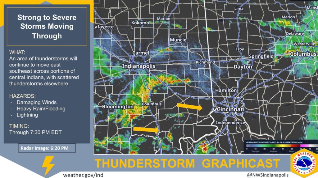 An Area Of Strong To Severe Storms Will Continue To Move…