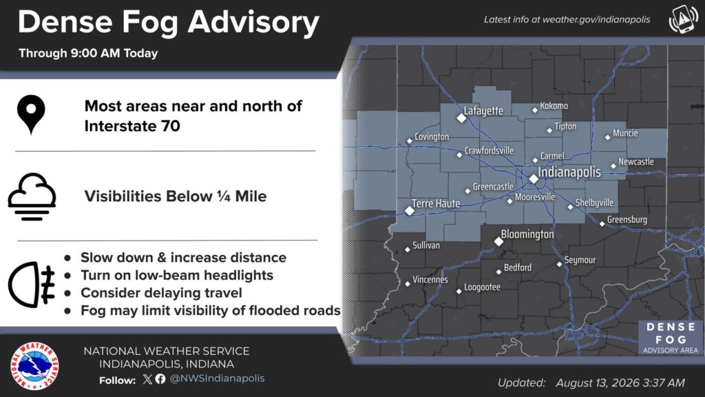 A Dense Fog Advisory Is In Effect Generally Near And North…