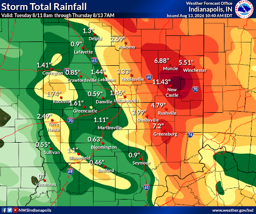 Storm Total Rainfall (Aug 11 13) Reached Over 10 11" IN… – image 1