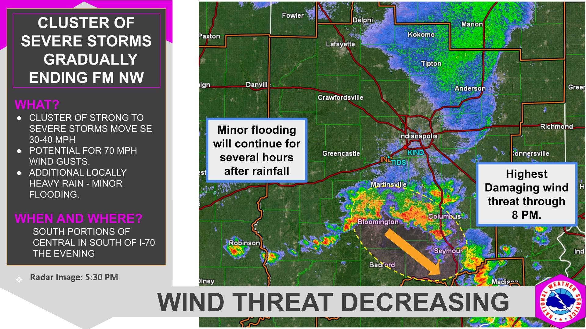 Cluster Of Severe Storms Over Central Indiana South Of I 70… – image 1