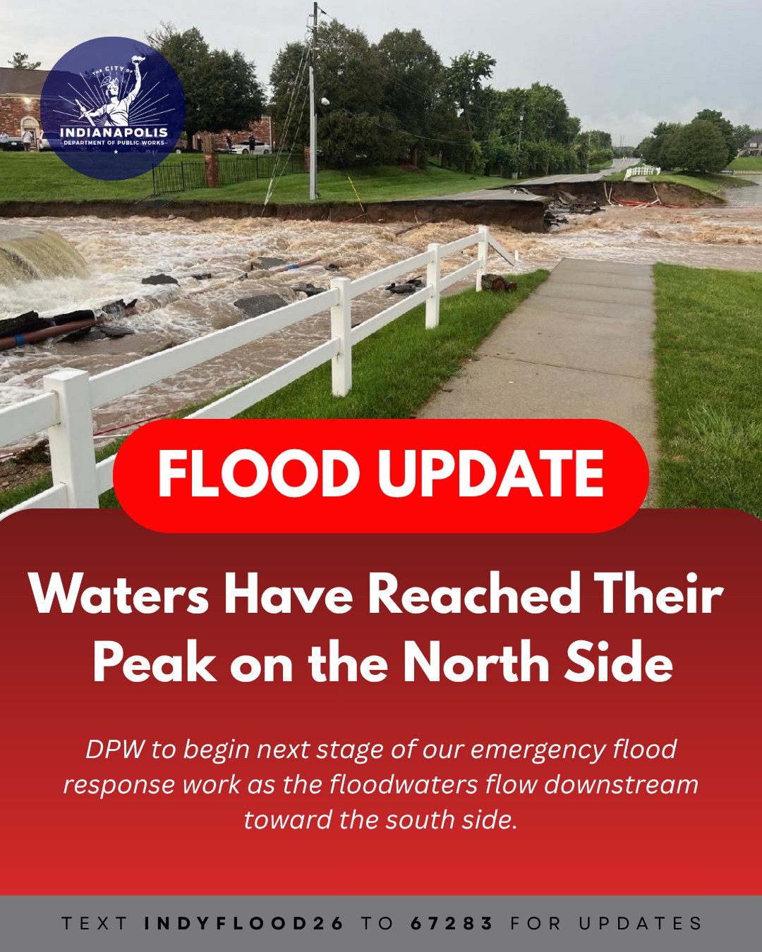 Indy Dpw Staff Continue To Monitor Water Levels Along The… – image 1