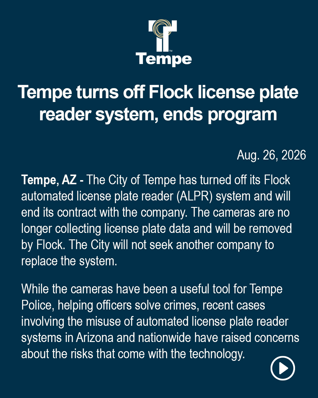 Tempe Has Turned Off Its Flock Automated License Plate… – image 1