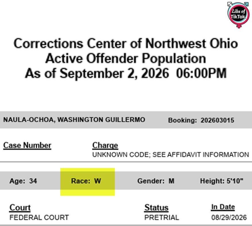 Hispanic Illegal Alien Booked as “White” in Ohio