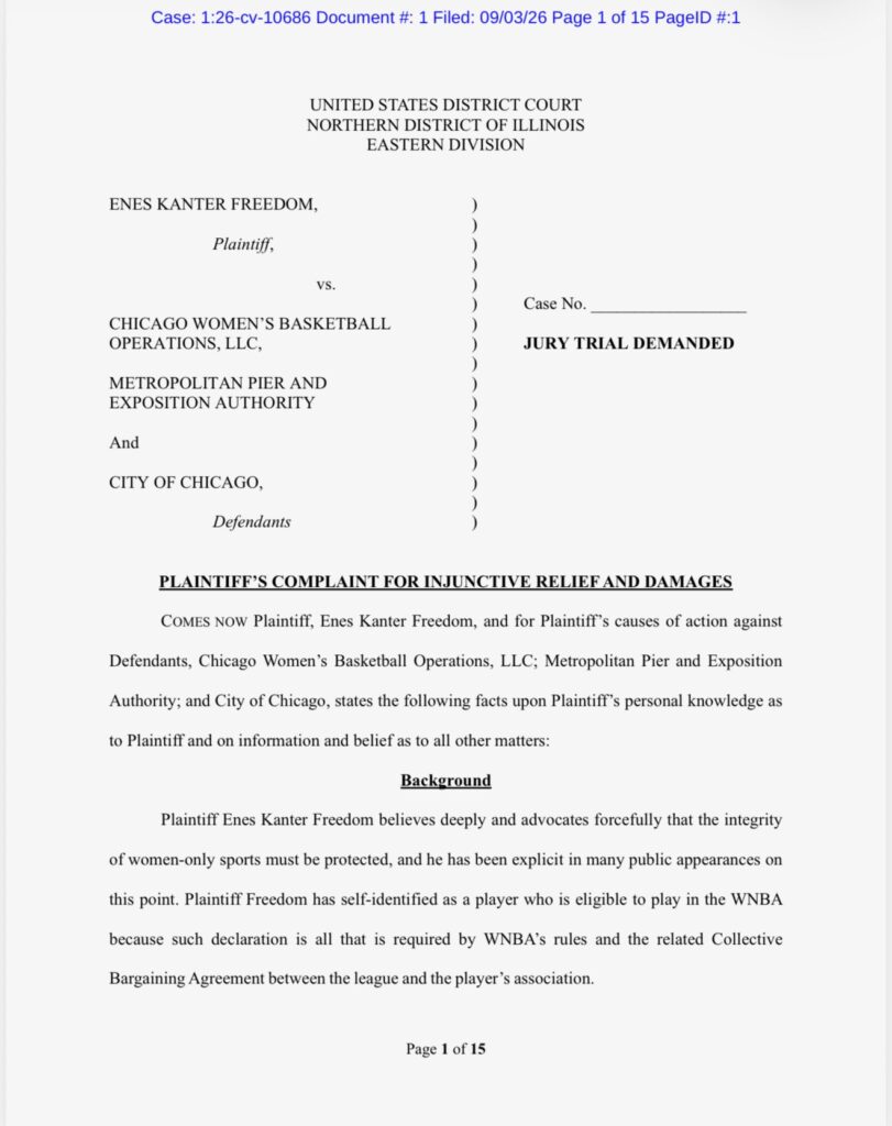 Enes Kanter Freedom Suing WNBA’s Chicago Sky