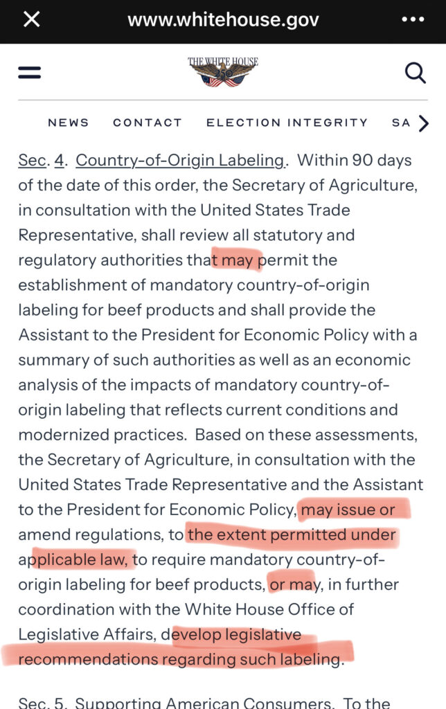 Foreign Beef Not Required to be Labeled